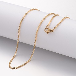 Golden Ion Plating(IP) 304 Stainless Steel Necklace, Cable Chains, with Lobster Clasps, Golden, 15.75 inch(400mm), 2mm
