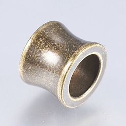 Antique Bronze 304 Stainless Steel Beads, Large Hole Beads,  Drum, Antique Bronze, 11x10x8mm, Hole: 6.5mm