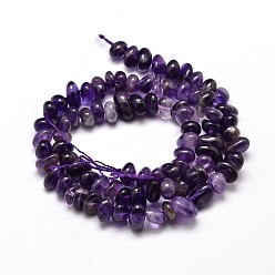 Amethyst Natural Amethyst Chip Beads Strands, 4~14x4~12mm, Hole: 1mm, about 15.3 inch~16.1 inch