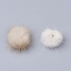 Antique White Faux Mink Fur Ball Decoration, Pom Pom Ball, For DIY Craft, Antique White, 2.5~3cm, about 100pcs/board