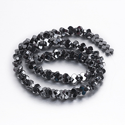 Non-magnetic Hematite Non-magnetic Synthetic Hematite Beads Strands, Bowknot, 6.5x4x2mm, Hole: 1mm, about 122pcs/strand, 14 inch(35.5cm)