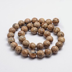 Picture Jasper Round Natural Picture Jasper Bead Strands, 6mm, Hole: 1mm, about 65pcs/strand, 15.74 inch