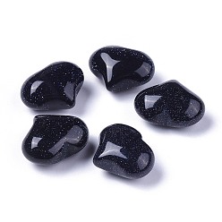 Blue Goldstone Synthetic Blue Goldstone Beads, No Hole/Undrilled, Heart, 20x25x11~13mm