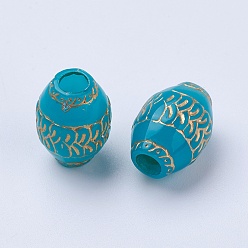 Teal Acrylic Beads, Mixed Shapes, Teal, 5.5~28x6~20x3~11mm, Hole: 1~5mm