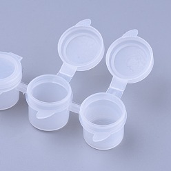Clear Plastic Paint Pots Strips, 5ml 6 Pots Mini Empty Paint Cups with Lids, for Arts Crafts Watercolor Pigment, Clear, 17.2x3.3x2.15cm