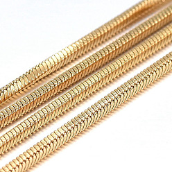 Golden Handmade Ion Plating(IP) 304 Stainless Steel Square Snake Chains, Soldered, with Spool, Golden, 0.9x0.9mm, about 32.8 Feet(10m)/roll
