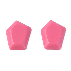 Deep Pink Opaque Acrylic Cabochons, Pentagon, Deep Pink, 23.5x18x4mm, about 450pcs/500g