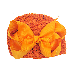Orange Foncé Accessoires de photographie de costumes en béton de crochet faits à la main, Avec grosseur bowknot, orange foncé, 180mm