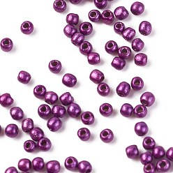 Purple 12/0 Grade A Round Glass Seed Beads, Baking Paint, Purple, 12/0, 2x1.5mm, Hole: 0.7mm, about 30000pcs/bag