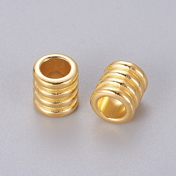 Golden Tibetan Style Alloy Beads, Grooved Beads, Column, Golden,  Lead Free & Cadmium Free, 9.5x9mm, Hole: 6mm
