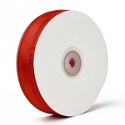 Red Solid Color Organza Ribbons, for Party Decoration, Gift Packing, Red, 1"(25mm), about 50yard/roll(45.72m/roll)