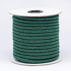 Teal Braided Polyester Cord, Teal, 6x3mm, about 25yards/roll