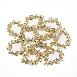 Real 18K Gold Plated Brass Links connectors, teardrop, Real 18K Gold Plated, 28x22x1mm, Hole: 1mm