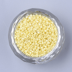 Желтый Цилиндр для выпечки краски бисер, единый размер, желтые, 1.5~2x1~2 мм, отверстие : 0.8 мм, около 4000 шт / упаковка, о 50 г / мешок