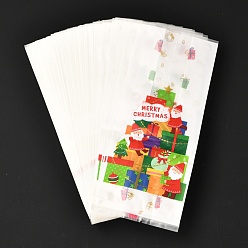 Autres Sacs de bonbons en papier rectangle thème noël, pas de poignée, pour sacs cadeaux et emballages alimentaires, modèle de boîte cadeau, 24.8x10x0.02 cm, 50 pcs /sachet 