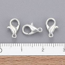 Silver Zinc Alloy Lobster Claw Clasps, Parrot Trigger Clasps, Cadmium Free & Lead Free, Silver Color Plated, 10x6mm, Hole: 1mm