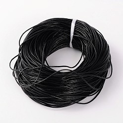 Noir Cordon de cuir de vachette , cordon de bijoux en cuir , bricolage bijoux matériau de fabrication, ronde, teint, noir, 2mm