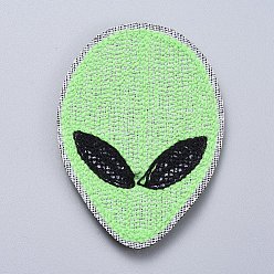 Green Computerized Embroidery Cloth Sew on Patches, Costume Accessories, Appliques, ET, Green, 97x70x4mm