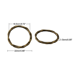 Antique Bronze Tibetan Style Linking Rings, Circle Frames, Cadmium Free & Nickel Free & Lead Free, Antique Bronze Color, 22x1.5mm, about 18.5mm inner diameter