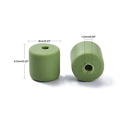 Olive Terne Polymère main brins d'argile de perles, colonne, vert olive, 6.5x6mm, Trou: 1.2mm, Environ 61 pcs/chapelet, 15.75 pouce (40 cm)