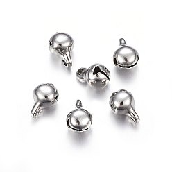 Stainless Steel Color 304 Stainless Steel Bell Charms, Stainless Steel Color, 9x5.5x6mm, Hole: 1.8mm