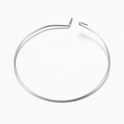 Stainless Steel Color 316 Surgical Stainless Steel Hoop Earrings Findings, Wine Glass Charms Findings, Stainless Steel Color, 39x35x0.7mm, 21 Gauge