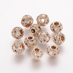 Crystal Brass Beads, with Grade A Rhinestone, Rondelle, Light Gold, Crystal, 12x10mm, Hole: 4mm