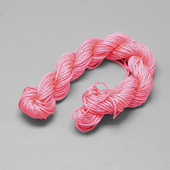 Light Coral Braided Polyester Cords, Light Coral, 1mm, about 28.43 yards(26m)/bundle, 10 bundles/bag