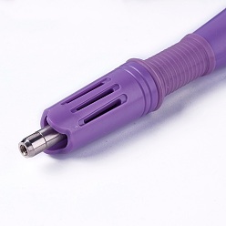 Medium Purple Hotfix Rhinestone Applicator Tool, Type I Plug(Australia Plug), with Random Color SS16 Rhinestone, Medium Purple, 18.5x4x2.3cm