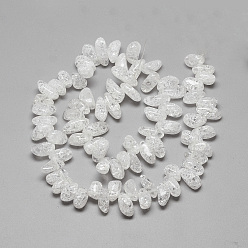 Crackle Quartz Natural Crackle Quartz Crystal Beads Strands, Chip, 10~15x7~9x5~8mm, Hole: 1mm, about 84pcs/strand, 15.7 inch