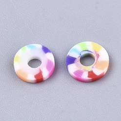 Colorful Rainbow Color Handmade Polymer Clay Beads Strands, for DIY Jewelry Crafts Supplies, Heishi Beads, Disc/Flat Round, Colorful, 6x0.5~1mm, Hole: 2mm, about 320~447pcs/Strand, 15.75 inch~16.14 inch(40~41cm)