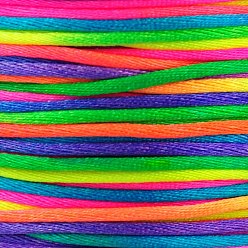 Colorful Nylon Thread, Rattail Satin Cord, Colorful, 1.5mm, about 109.36 yards(100m)/roll