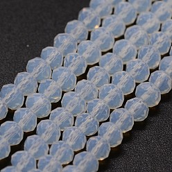 Azure Opalite Bead Strands, Rondelle, Faceted, Azure, 2~3x2mm, Hole: 1mm, about 200pcs/strand, 17.32 inch