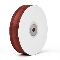Dark Red Solid Color Organza Ribbons, for Party Decoration, Gift Packing, Dark Red, 1"(25mm), about 50yard/roll(45.72m/roll)