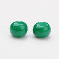 Green 12/0 Grade A Round Glass Seed Beads, Baking Paint, Green, 12/0, 2x1.5mm, Hole: 0.7mm, about 30000pcs/bag