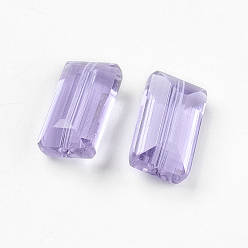 Lilac Imitation Austrian Crystal Beads, Grade AAA, Faceted, Rectangle, Lilac, 4.55x8x3mm, Hole: 0.7~0.9mm