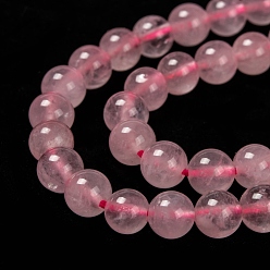Rose Quartz Natural  Rose Quartz Beads Strands, Round, 6mm, Hole: 1mm, about 65pcs/strand, 15 inch~16 inch