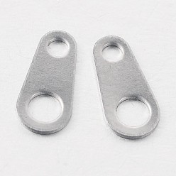 Stainless Steel Color 316 Surgical Stainless Steel Chain Tabs, Chain Extender Connectors, Stainless Steel Color, 8x4x1mm, Hole: 1mm & 2mm