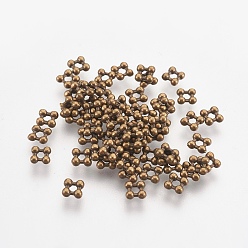 Bronze Antique Perles style tibétain de fleurs, sans plomb et sans cadmium, bronze antique, 5x5x2mm, Trou: 2mm