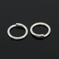 Silver Jewelry Findings, Brass Jumprings, Cadmium Free & Lead Free, Open Jump Rings, Silver, 10x1.2mm, Inner Diameter: 7.6mm, about 3700pcs/kg