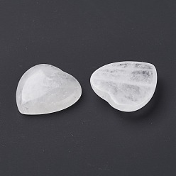 Quartz Crystal Natural Quartz Crystal Cabochons, Rock Crystal Cabochons, Heart, 29~30x29~30x6~8mm