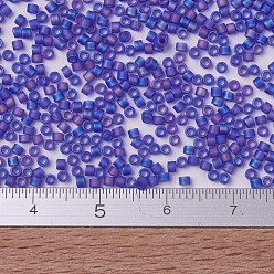 (DB0864) Matte Transparent Cobalt AB MIYUKI Delica Beads, Cylinder, Japanese Seed Beads, 11/0, (DB0864) Matte Transparent Cobalt AB, 1.3x1.6mm, Hole: 0.8mm, about 10000pcs/bag, 50g/bag