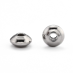 Stainless Steel Color Flat Round 304 Stainless Steel Spacer Beads, Stainless Steel Color, 6x3mm, Hole: 2mm