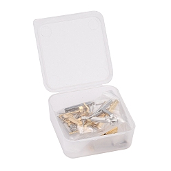 Golden & Stainless Steel Color 24Pcs 3 Size 304 Stainless Steel Stud Earring Findings, Rectangle, Golden & Stainless Steel Color, 10mm/15mm/20mmx2mm, Hole: 1.6~1.8mm, Pin: 0.7mm, 2 Color/Size, 4pcs/color