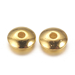 Golden Tibetan Style Spacer Beads, Lead Free & Cadmium Free, Flat Round, Golden, 6x2mm, Hole: 1.5mm