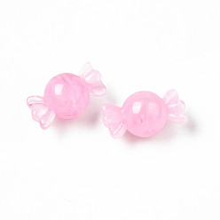 Pink Acrylic Beads, Imitation Gemstone, Candy, Pink, 9.5x18x10mm, Hole: 2.5mm, about 830pcs/500g