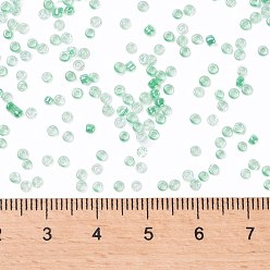 Green 12/0 Glass Seed Beads, Transparent Inside Colours Luster, Round Hole, Round, Green, 12/0, 2~2.5x1.5~2mm, Hole: 0.8mm, about 30000pcs/bag