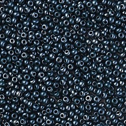 Полуночно-синий 11/0 чешский непрозрачный стеклянный бисер, lustered, круглые, темно-синий, 2.2x1.5 мм, отверстие : 0.7 мм, о 500 г / мешок