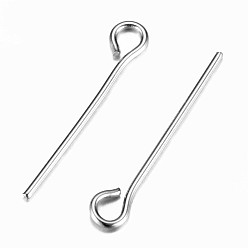 Stainless Steel Color 304 Stainless Steel Eye Pin, Stainless Steel Color, 18mm, Hole: 1.9x2mm, Pin: 0.7mm