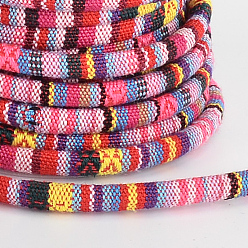 Colorful Ethnic Cord Polyester Cords, Colorful, 7x5mm, 10yards/roll